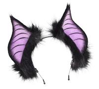 Temeemeg Bat Headband Gothic Halloween Bat Ears Headband One Size Plush Ears Headpiece for Fancy Cosplay Costume Halloween Party, Style 2..