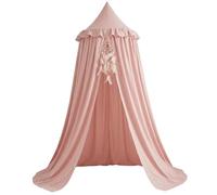 Temeemeg Bed Canopy for Girls Large Princess Kids Canopy with Ruffled Edge Bed Tent for Children's Bedroom, Play Area.