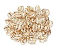Temeemeg Cowrie Shells 100pcs Cowrie Shells For Jewelry Making - Gold Alloy Pendants 12 * 17mm Bulk For Earrings Necklaces Bracelets