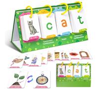 Temeemeg Cvc Word Games, Alphabet Learning Pocket Chart with 129 Cards Educational Sight Words Flash Cards Kindergarten for Student Teacher School Supplies