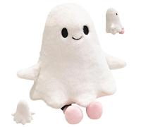 Temeemeg Ghost Plush 12 Inch Cute Soft Halloween Plush Smile Ghost Stuffed Animal with Hand and Leg Throw Pillow for Kids Adults