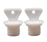 Temeemeg Hot Water Bottle Stopper 2Pcs 21mm Leakproof Hot Water Bag Stopper with Handle Replacement White Plastic Bottle Plug.