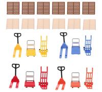 Temeemeg Mini Forklift Small Construction Toys ideal for Kids Realistic Traffic Simulation Playset with Hand Trolley and Pallet Jacks ideal for Desk Decor