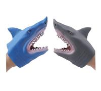 Temeemeg Shark Hand Puppet, 2 Pack Soft Rubber Realistic Shark Puppets for Kids Role Play, Interactive Animal Hand Puppet Toys for Storytelling and Family Fun.