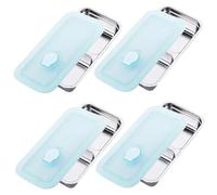 Temeemeg Stainless Steel Snack Containers 4Pcs 2 Compartment Stainless Steel Snack Box with Lids Portable Fresh Keeping Lunch Box for School, Office, Outdoor