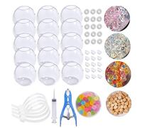 Temeemeg Stress Ball Making Kit, Diy Stress Ball Skin - Transparent Empty Shells, Complete With Plugs & Zip Ties For Custom Fidget Toys & Relief