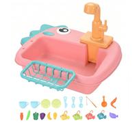 Temeemeg Toy Kitchen Sets Play Sink With Circulating Running Water - Large Capacity Kids Water Table For Toddlers 1-3 Pretend Toy Kitchen Set Style-2