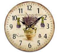Temeemeg Vintage Wall Clock 12 Inch Antique Round Wooden Farmhouse Wall Clock with Silent Movement for Home Bedrooms Living Rooms Decorations, Not Inlcude Battery, Style 2.