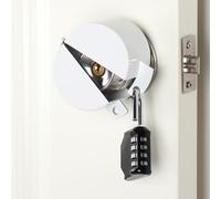 TEMEILI Door Handle Lock, Knob Lock Out Device, Cover to Disable The Doorknob/Faucet/Valve, Prevents Turning of and Access Keyhole, Operating (Password Hanging Lock), White-2 (white 01)