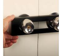 TEMEILI Double Door Locking Device, French Door Lock Security Barricade, Keyed Extra Door Lock for Doors with Double Handles/Knobs/Levers, All Metal Construction, Safety U-Shaped Bar Prevent Kick Ins