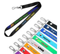 TEMEITE Customized Keychain Lanyards with Photo, Name, Logo, Text - Personalize Your Keys and IDs Black
