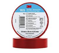 Temflex 3M Vinyl Electrical Tape 165, Red, 19 mm x 25 m, 10 Roll Pack