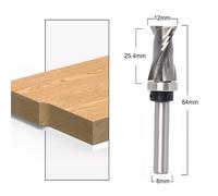 Temhyu 1/4" 6mm Shank Compression Flush Trim Solid Carbide CNC Router Bit For Woodworking End Mill(6mm shank)