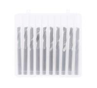 Temhyu 10Pcs 1/8" 3.175mm Shank Single Flute Carbide Spiral Flat Nose End Mill CNC Router Bits 17mm