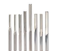 Temhyu 10pcs 3.175/4/5/6mm Shank Straight Slot Bit Wood Cutter CNC Solid Carbide Two Double Flute Bits CNC Router Bits(5x17)