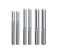 Temhyu 10pcs 3.175/4/6mm Shank 2 Flute Straight End Mill CNC Router Bit For Wood MDF Plastic Carbide Milling Cutter Straight Slot Bit(10pcs 6x6x25)