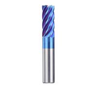 Temhyu 4-16mm Shank Milling Cutter Tungsten Carbide End Mill 6 Flutes CNC Finishing Machining Router Bit For Metal Steel(NANO BLUE Coated,12x45x12Dx100L)