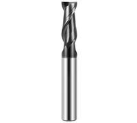 Temhyu 6mm 8mm 10mm Shank 2 Flute End Mill For Aluminum CNC Carbide End Mills Tungsten Machine Cutter Tools Metal Steel Key Face Square Router Bit(HRC55 H,5.0X30X5DX100L)