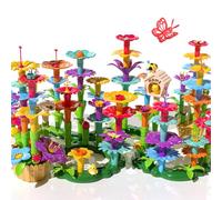 TEMI 138 PCS Garden Building Blocks Educational STEM Toy and Preschool Garden Play Set for Kids Age 3-7, Flower Stacking Toys for Boys and Girls