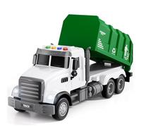 TEMI Garbage Truck Toy for Kids 3 4 5 6 7 8 Years Old - Sanitation Vehicle Set with Sound Light, Friction Powered Recycle Truck Playset, City Car Toys for Boys 3-8, Toddler Birthday Gift Toys
