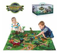 TEMI Pack Dinosaur Toys with Play Mat & Trees for 9 T-Rex, 3 4 5 6+