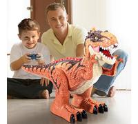TEMI Remote Control Dinosaur Toy with Water Mist Spray for Kids, Electric Realistic RC T-rex with Light Sounds, Stunt Tyrannosaurus Kids Gift Boys and Girls 3 4 5 6 7 Years