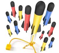 TEMI Rocket Launcher Kids Toys, 12 Foam Rockets and Stomp Launcher Pad, Launch up to 100+ft, Toddlers Outdoor Toys, Birthday Gift for Kids Boys Girls Age 3 4 5 6+ Years Old