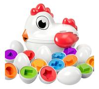 TEMI Toddler Matching Eggs Toys - Easter Eggs Color Matching Game Shape Sorter for Kids, Fine Motor Skills Sensory Toy, Montessori Educational Toys Easter Gifts for 3 4 5 6 Girls Boys Baby