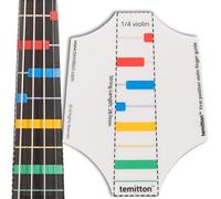 temitton™ Violin 1st Position Finger Guide 1/4 size, Non-Adhesive Static Cling Sheets, Color-Coded Fingering, Violin Fingerboard Stickers, Violin Position Stickers (1/4 Type_A Basic)