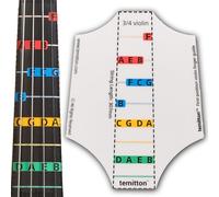 temitton™ Violin 1st Position Finger Guide 3/4 size, Non-Adhesive Static Cling Sheets, Color-Coded Fingering, Violin Fingerboard Stickers, Violin Position Stickers (3/4 Type_B Notes)