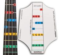 temitton™ Violin 1st Position Finger Guide, 4/4 Size, Non-Adhesive Static Cling Sheets, Color-Coded Fingering, Violin Fingerboard Stickers