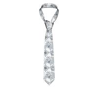 TEMKIN boat Map Necktie for Men - Full Print, Silk Slim Suit Ties for Business Birthday Wedding Banquet Party