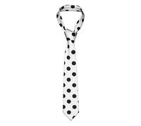 TEMKIN polka dot Necktie for Men - Full Print, Silk Slim Suit Ties for Business Birthday Wedding Banquet Party