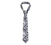 TEMKIN sugar Happy skull Necktie for Men - Full Print, Silk Slim Suit Ties for Business Birthday Wedding Banquet Party