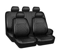 TEMKIN Universal Car Seat Covers for Kia EV6 / Ev6 GT/Stinger CK/Stonic YB / KX1, Antifouling Waterproof Soft Leather Auto Seat Cover,Black