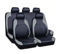 TEMKIN Universal Car Seat Covers for SEAT Ibiza 5-door/Ibiza 3-door/Ibiza ST 6F 6J 6L 6L2 6L1 6K 6K2 6K1, Antifouling Waterproof Soft Leather Auto Seat Cover,Grey