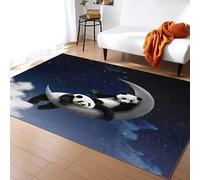 TEMLAN Cute Panda Star Moon Area Rug Funny Panda Lie On The Moon Rugs Living Room for Bedroom Dining Home Office Soft Rugs Carpets 70 x 140 cm