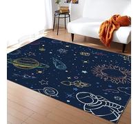 TEMLAN Universe Sun Stars Cloud Area Rug Minimalism Line Drawing Abstract Rugs Non-Slip Floor Mat for Living Room Bedroom Dining Room Farmhouse Laundry Room Bathroom 60 x 110 cm
