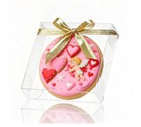 TEMLQPACK 100 Pack 4x4x1.2inch Clear Single Cookies Boxes Small Bakery Boxe Macaron Boxes Brownie BoxesPastry Boxe for Easter Mother's Father's Christmas Birthday Day