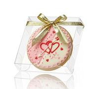 TEMLQPACK 50 Pack 4x4x1.2inch Clear Single Cookies Boxes with Full Window Plastic Small Treat Boxes Macaron Boxes Donut Boxes Dessert Box for Party Christmas Valentine's Day