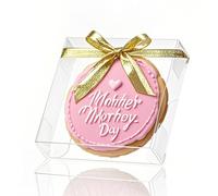 TEMLQPACK 50 Pack 4x4x1.2inch Clear Single Cookies Boxes with Full Window Plastic Small Treat Boxes Macaron Boxes Donut Boxes Dessert Box for Party Christmas Valentine's Day