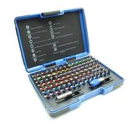 TEMO 100 Piece Color Coded Impact Ready Security Bits Screwdriver Set Kit with 2 Quick Chucks