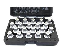 TEMO 20pcs Wheel Lock Lugnut Anti-Theft Screw Lug Nut Removal Key Socket Set for BMW