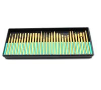 TEMO 30 pcs Titanium Diamond Coated Burrs Glass Drill Bit Grit 120 Medium with 1/8 inch (3mm) Shank for Dremel and Rotary Tools