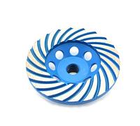 TEMO 4 inch (100mm) Diamond Turbo Segment Grinding Cup Wheel 5/8" Thread Arbor for Marble Tile Concrete and Rock