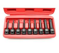 TEMO 9 PC Torx Plus IP 3 inch (76mm) Long 6 Point Black Impact Bit Socket Set 1/2 inch (12.7mm) Square Drive Auto Repair Tool