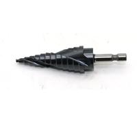 TEMO Black AITiN Coated M35 Cobalt Smooth Step Drill Spiral Flute, 12 Size from 3/16 Inch to 7/8 Inch, 1/4 Inch Hex Shank