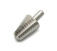 TEMO M35 Cobalt Double Flute Step Drill, 10 Size from 13/16 inch (20.6mm) to 1-3/8 inch (34.9mm), 1/2 inch (12.7mm) Shank