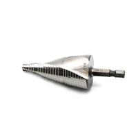 TEMO M35 Cobalt Step Drill Spiral Flute, Two Size: 7/8 inch (22.2mm) and 1-1/8 inch (28.6mm), 1/4 inch (6.4mm) Hex Shank