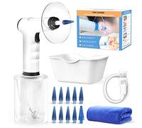 Temodu Rechargeable Electric Earwax Remove System, Effective Clean Ear, Features Disposable Tips & Ear Catch Basin (10 Disposable Tips) (Black)